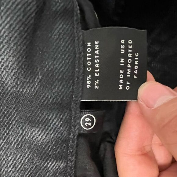 GRLFRND | Tatum Straight Leg Crop Jeans Midnight Rambler Raw Fray Hem size 29 - Picture 7 of 8